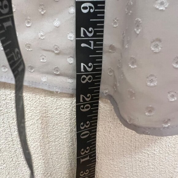 Daniel Rainn Womens Polkadot Gray Textured Sheer 3/4 Sleeve Blouse sz Large - Picture 8 of 12